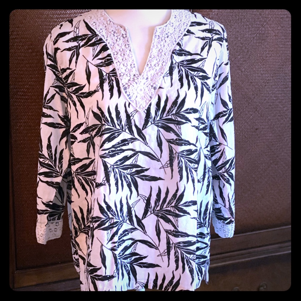 Black and White Cotton Blouse - Cathy Daniels